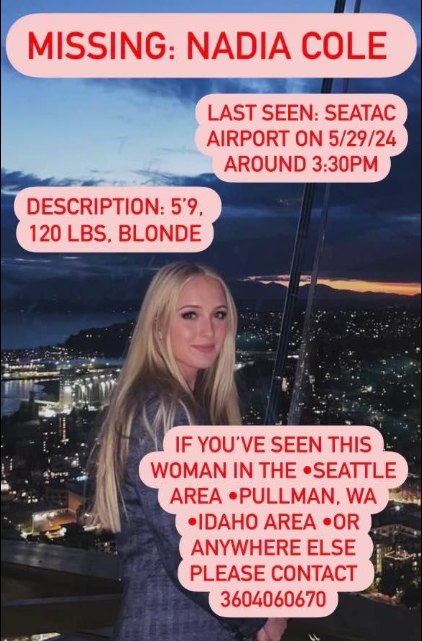 Nadia Cole Seattle, WA,has been reported missing, help locate